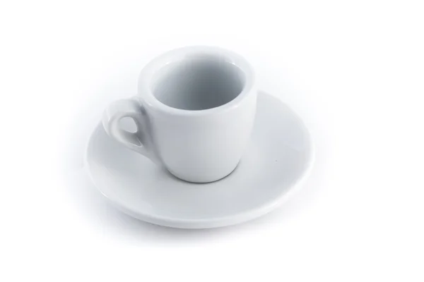 Taza de café expreso vacío aislado sobre un fondo blanco — Foto de Stock