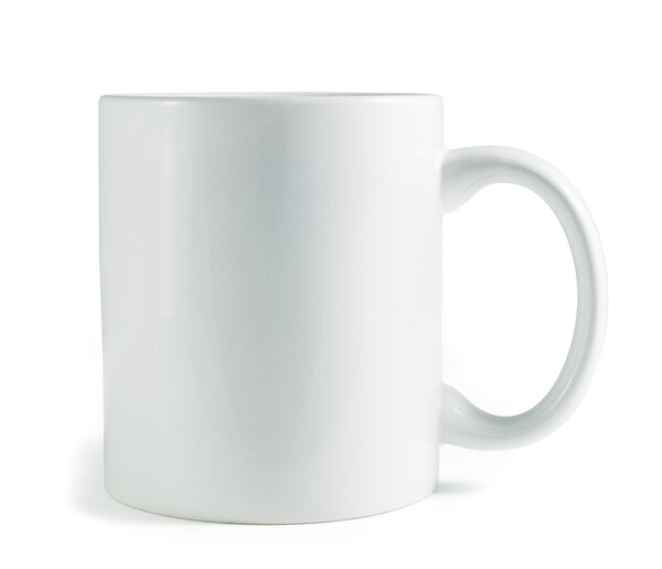 white coffee mug isolated on a white background