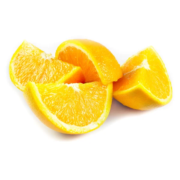 Cuarto de naranja aislado sobre un fondo blanco — Foto de Stock