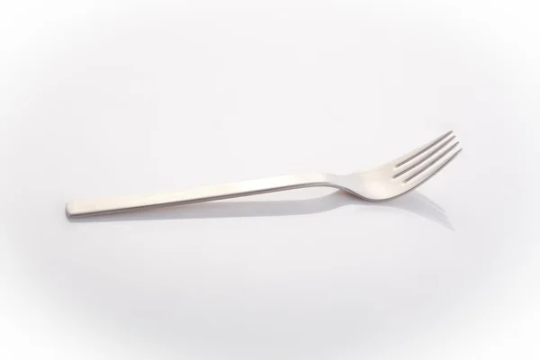 Rostfritt stål gaffel isolerad på en vit bakgrund — Stockfoto