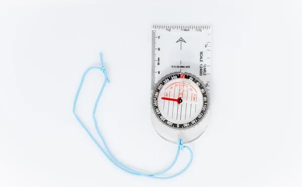 Compass showing west isolated on a white background — Stock Photo, Image
