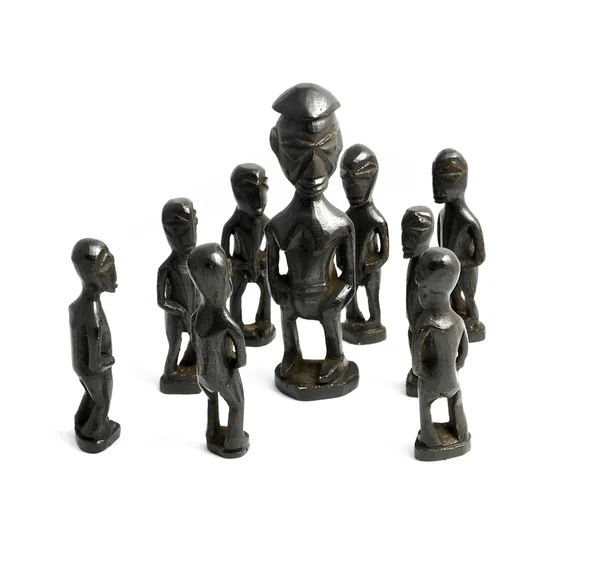 African statues around the queen — Stock Photo, Image