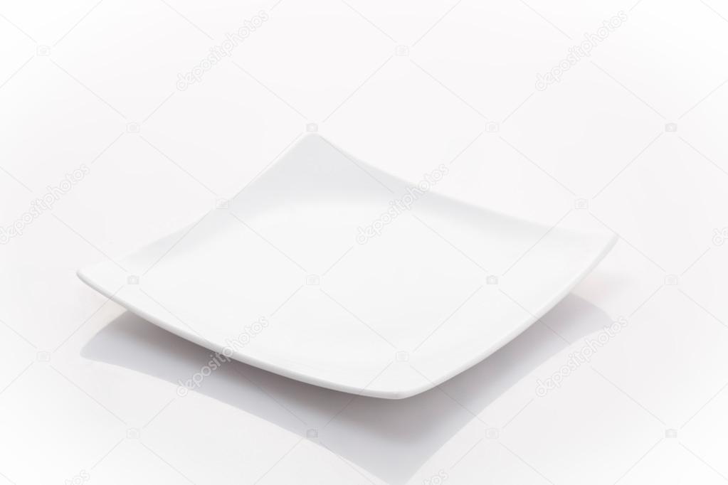 One empty square plate
