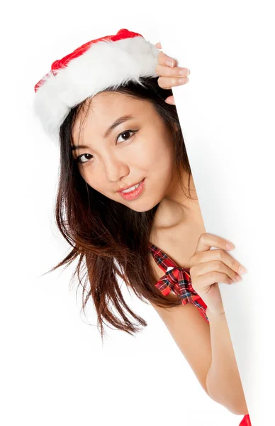 Edge of the page Sexy asian santa claus — Stock Photo, Image