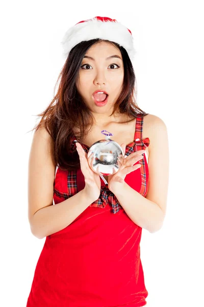 Sexy asian santa claus astonished — Stock Photo, Image