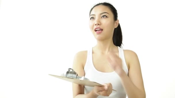 Asyalı kadın atlet — Stok video