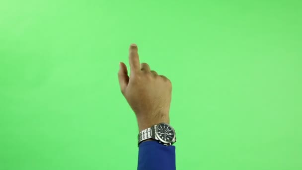 Mão de homem com computador virtual — Vídeo de Stock
