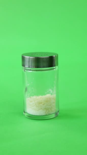 Salt shaker in slow motion — Stock Video