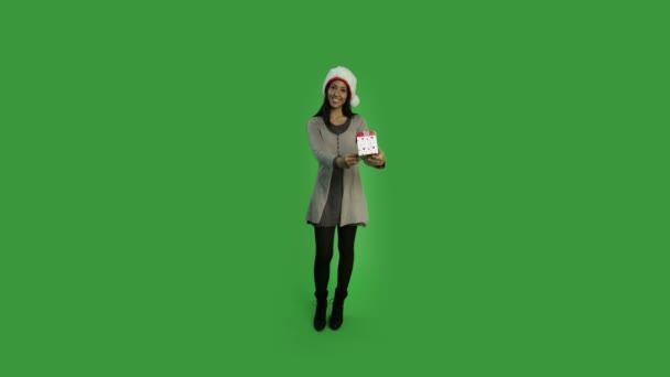 Casual woman in christmas — Stock Video