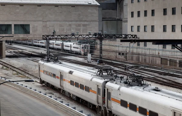 Train on rail station — Stock Photo, Image