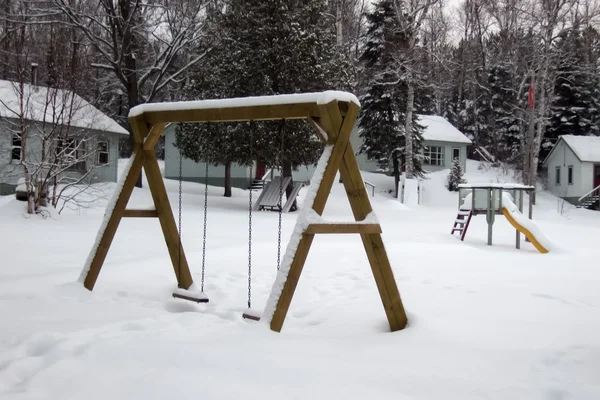 Playground with snow — Stock Photo, Image