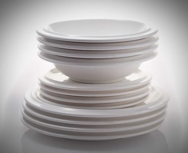 Stack of plates isolated on a white background — Stock Photo, Image
