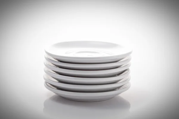 Pile of saucers — Stock Photo, Image