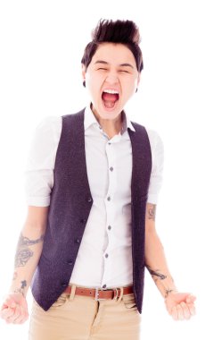 sinirli arayan kadın