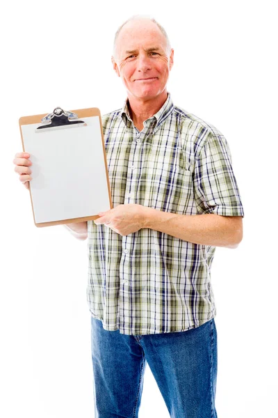 Man showing a clipboard — Stock Photo, Image