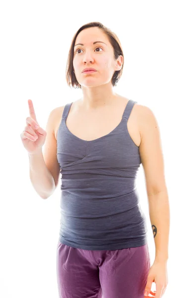 Mujer señalando — Foto de Stock