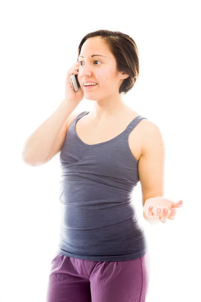 Woman talking on mobile phone — Stock Photo, Image