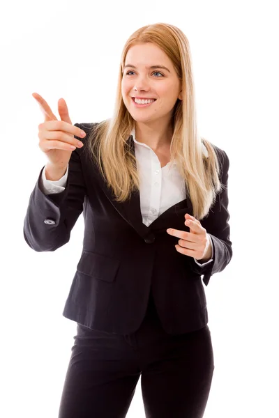 Businesswoman pointing — Stock Photo, Image