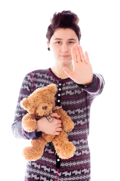 Gebaar stopbord — Stockfoto