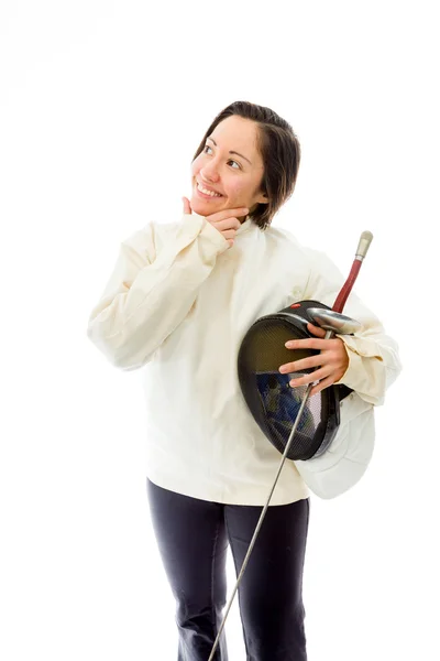 Fencer thinking — Stock Photo, Image