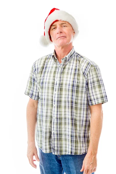 Man wearing Santa hat — Stock Photo, Image