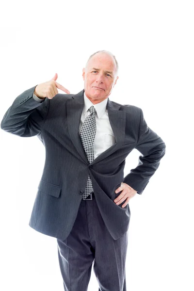 Businessman with hand on waist — Stock Photo, Image