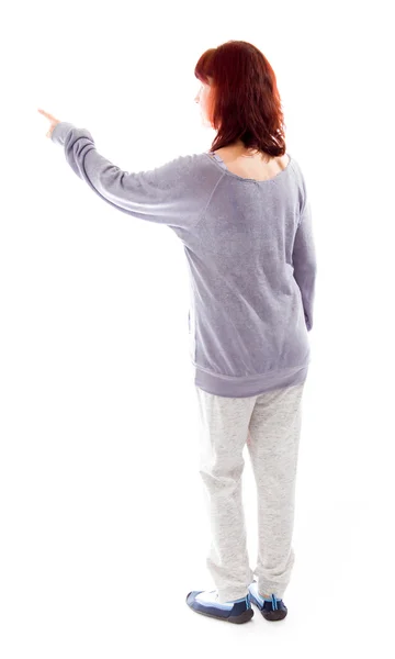 Woman using virtual screen — Stock Photo, Image