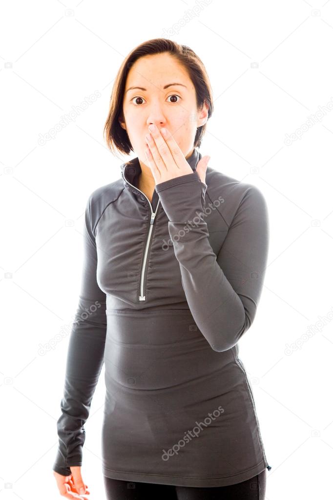 Woman with hand over mouth — Stock Photo © Bruno135 #45817665