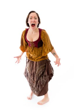 sinirli arayan kadın