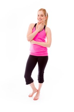 kadın çene üzerinde el ile