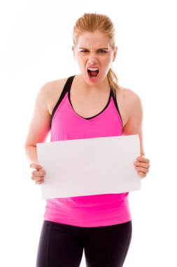 kadın bir afişini gösterilen