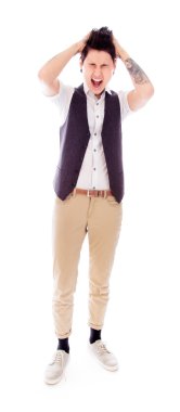 sinirli arayan kadın