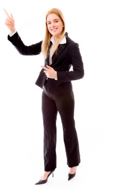 Businesswoman pointing