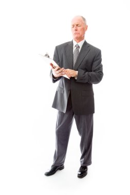 bir Pano tutan işadamı