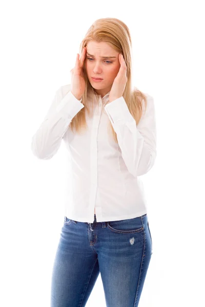 Suffering from headache — Stock Photo, Image