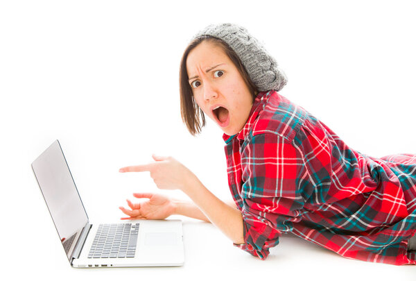 Woman looking shocked