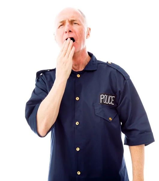 Policeman yawning — Stock Photo, Image