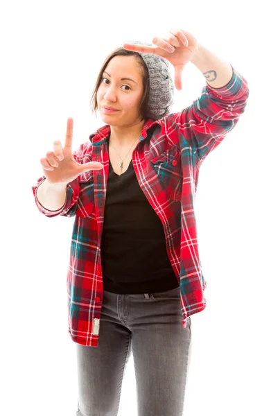 Frame with fingers — Stock Photo, Image