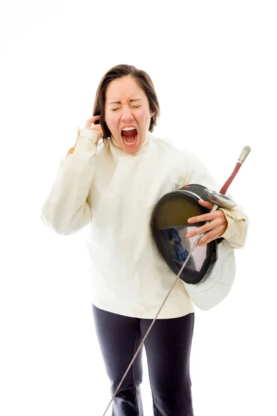 Fencer looking frustrated — Stock Photo, Image