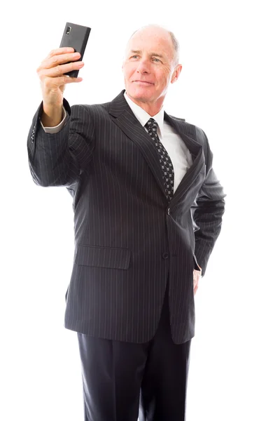 Businessman photographing self — Stock Photo, Image