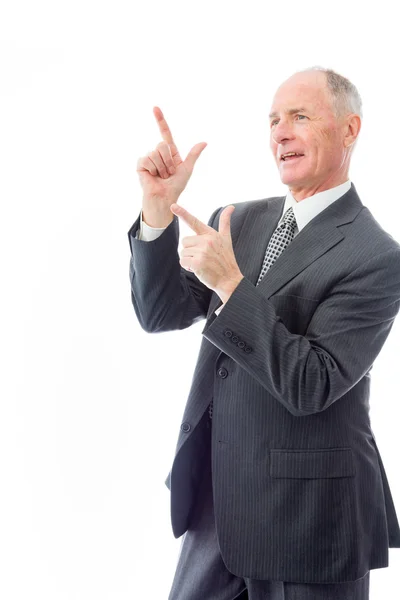 Businessman pointing upward — Stock Photo, Image