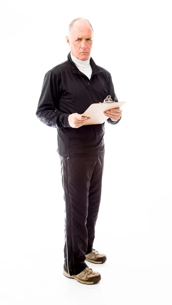 Man holding a clipboard — Stock Photo, Image