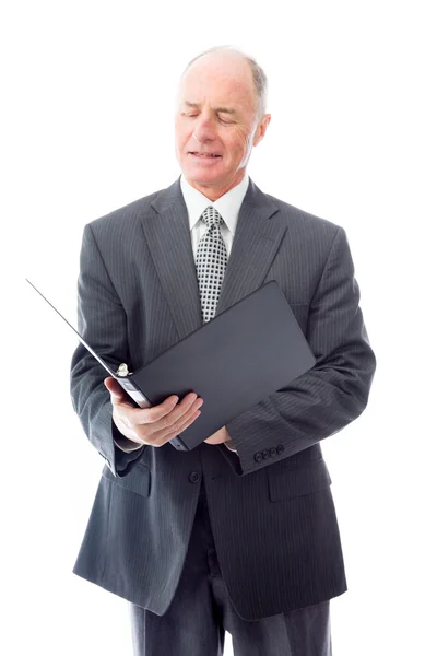 Businessman checking a file — Stock Photo, Image