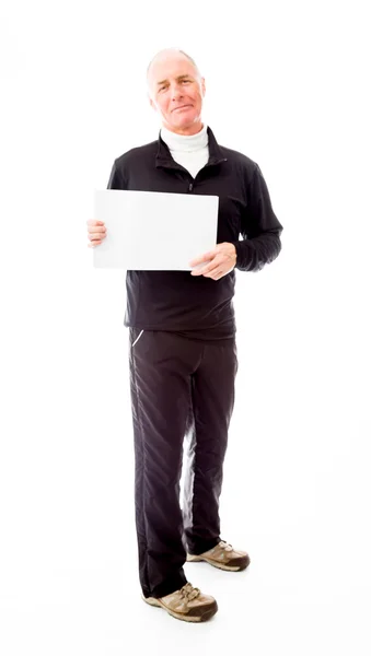 Man showing a placard — Stock Photo, Image