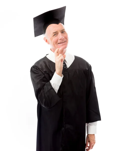 Graduado com os dedos cruzados — Fotografia de Stock