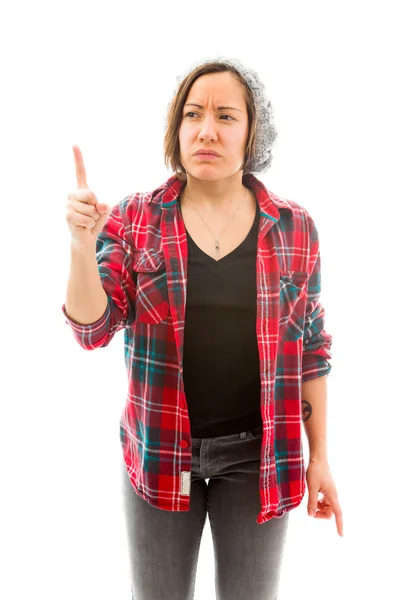 Mujer señalando —  Fotos de Stock