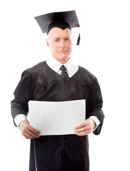 Graduado sosteniendo en blanco de papel —  Fotos de Stock
