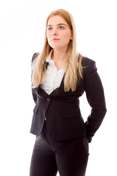 Businesswoman with hands behind back — Stock Photo, Image