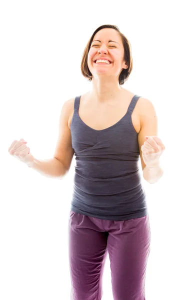 Woman punching the air — Stock Photo, Image