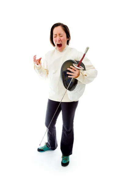 Fencer looking frustrated — Stock Photo, Image